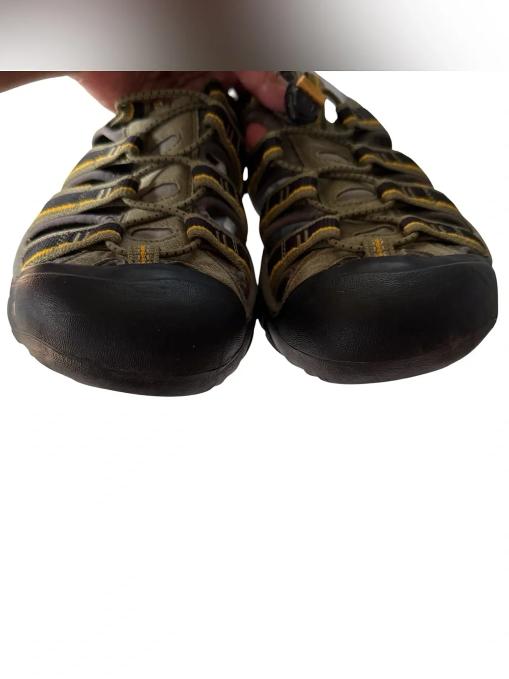 Keen Sandals Men Size 9.5 Green Yellow Black Adjustable Waterproof Anti Odor